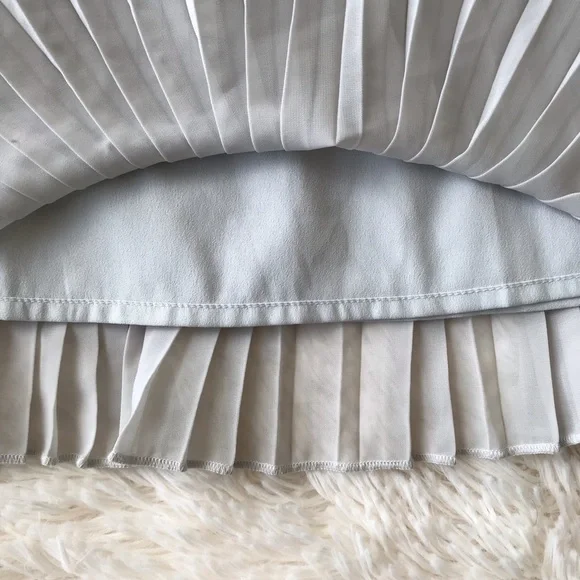 Frenchi pleated chiffon mini skirt grey tennis skirt flowy ballet core S… - Picture 8 of 8